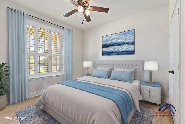 126 Cathedral Mountain Pass, Georgetown, TX 78633 - bedroom featuring wood finished floors, baseboards, and a ceiling fan