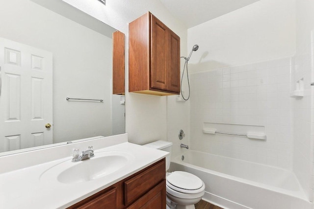 13213 Marie Ln, Manor, TX 78653 - bathroom featuring vanity, shower / bathtub combination, and toilet