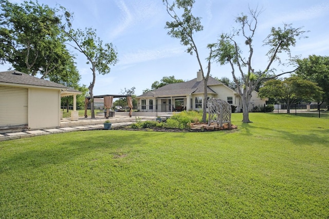 view of yard with a patio area and a gazebo