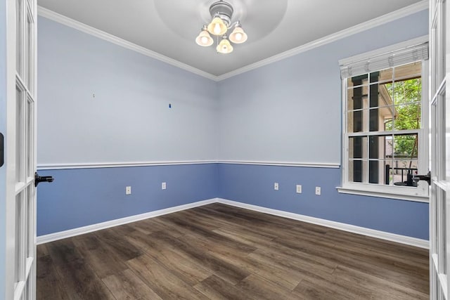 409 Rio Grande Loop, Georgetown, TX 78633 - empty room featuring wood finished floors, baseboards, crown molding, and ceiling fan