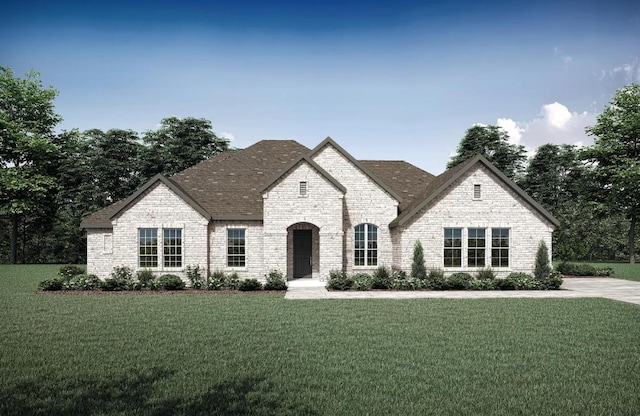 204 Rusty Colt, Liberty Hill, TX 78642 - french provincial home with a front yard, brick siding, and a shingled roof