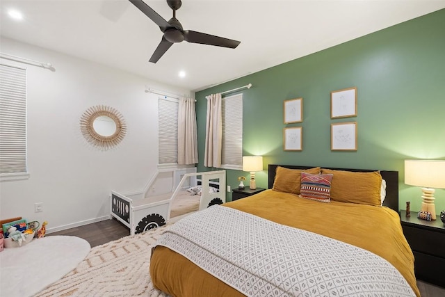 2500 Cedarview Dr, Austin, TX 78704 - bedroom with wood finished floors, recessed lighting, and ceiling fan