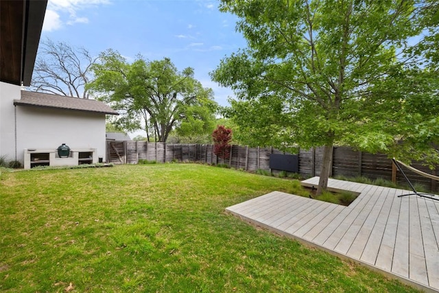 2500 Cedarview Dr, Austin, TX 78704 - fenced backyard with a wooden deck and stairs