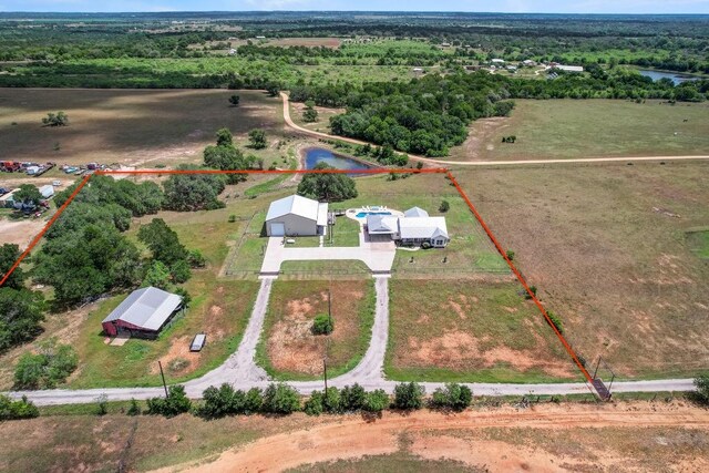 603 Watterson Rd Unit B, Bastrop, TX 78602 - overview of rural landscape with property boundaries highlighted