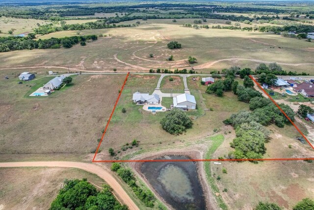 603 Watterson Rd Unit B, Bastrop, TX 78602 - overview of rural landscape featuring property boundaries highlighted
