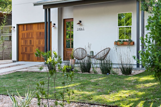 1406 Cometa St Unit 1, Austin, TX 78721 - property entrance featuring stucco siding and a lawn