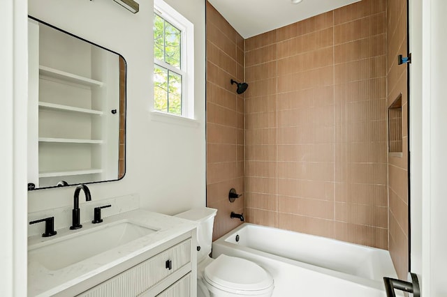 1406 Cometa St Unit 1, Austin, TX 78721 - bathroom featuring toilet, bathtub / shower combination, and vanity