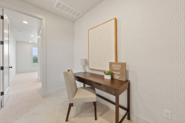 298 Glenview Cir, Belton, TX 76513 - office space with light colored carpet, baseboards, and recessed lighting