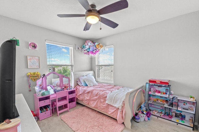 806 Sawbuck Dr, Pflugerville, TX 78660 - bedroom featuring carpet flooring and a ceiling fan