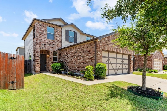 806 Sawbuck Dr, Pflugerville, TX 78660 - view of front of home featuring concrete driveway, a garage, and brick siding