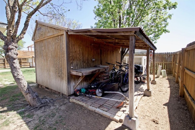 2502 Joseph Dr, Copperas Cove, TX 76522 - view of outdoor structure with a fenced backyard and an outbuilding