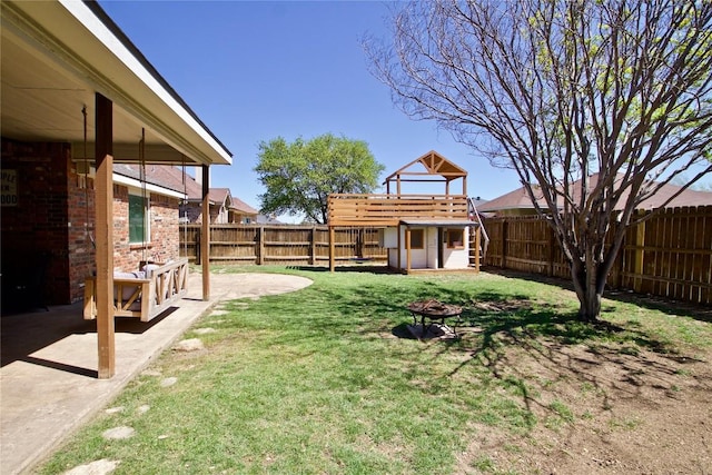 2502 Joseph Dr, Copperas Cove, TX 76522 - view of yard featuring a patio and a fire pit