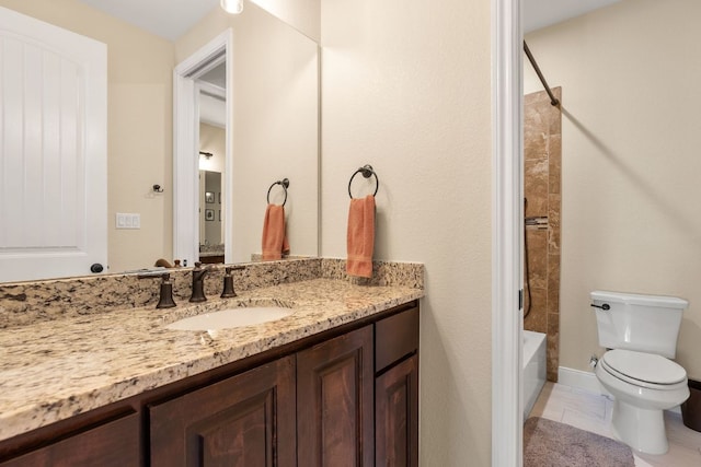 479 Brown Rd, Mcdade, TX 78650 - full bath with vanity, toilet, shower / bath combination, and tile patterned flooring