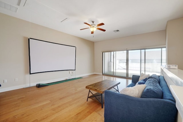 2520 Bluebonnet Ln Unit 41, Austin, TX 78704 - cinema with ceiling fan, light wood-style flooring, and baseboards