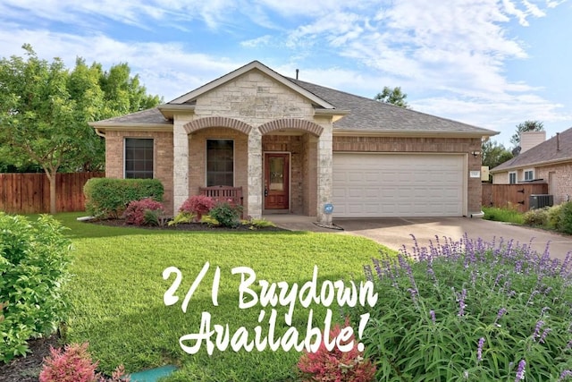 2518 Nightshade Dr, Cedar Park, TX 78613 - view of front of house featuring driveway, an attached garage, a porch, and roof with shingles