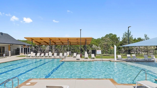 community pool with fence