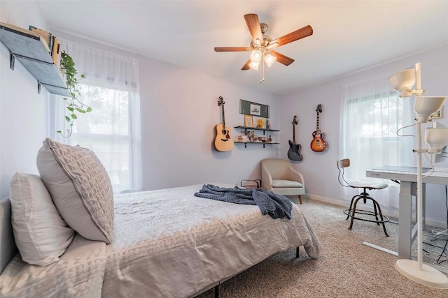 8313 Burrell Dr, Austin, TX 78757 - bedroom with carpet floors and ceiling fan