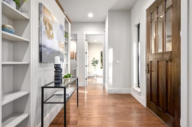 209 Ridge View Dr, Georgetown, TX 78628 - hall featuring hardwood / wood-style floors and recessed lighting