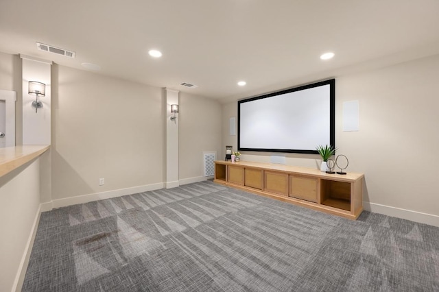 209 Ridge View Dr, Georgetown, TX 78628 - cinema featuring carpet, baseboards, and recessed lighting