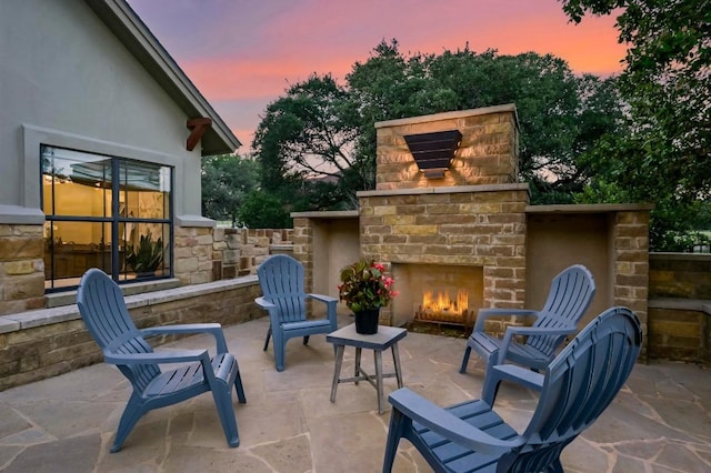 209 Ridge View Dr, Georgetown, TX 78628 - view of patio / terrace featuring an outdoor brick fireplace