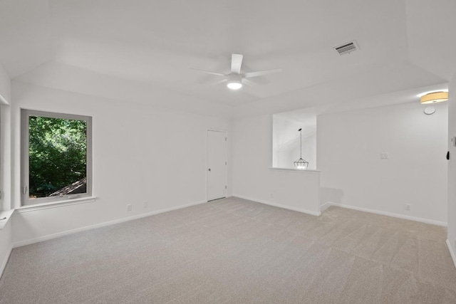6304 John Chisum Ln, Austin, TX 78749 - empty room featuring light carpet, ceiling fan, and baseboards