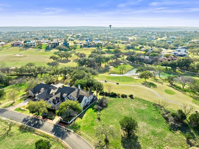 124 Florentine, Horseshoe Bay, TX 78657 - aerial view of property's location featuring a golf course and nearby suburban area