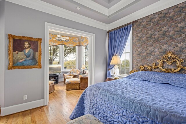 124 Florentine, Horseshoe Bay, TX 78657 - bedroom with multiple windows, wood finished floors, ornamental molding, and baseboards