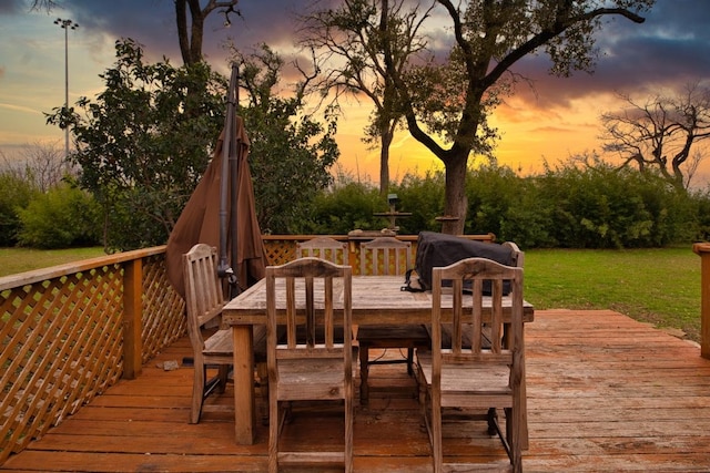 508 Lee St N, Round Rock, TX 78664 - wooden deck with outdoor dining area and a yard