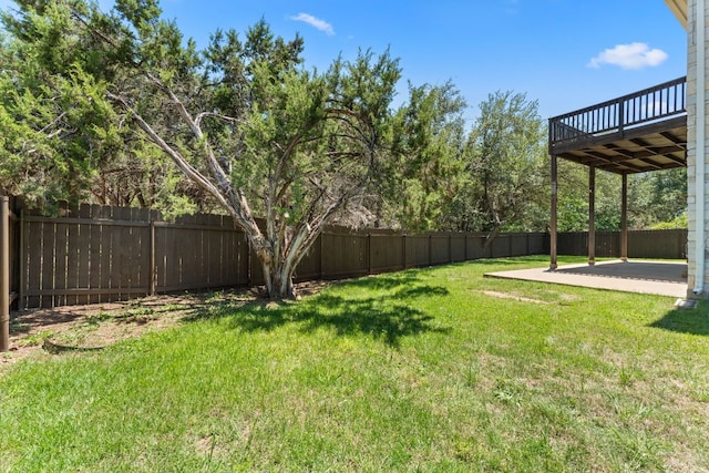 12501 Rush Creek Ln, Austin, TX 78732 - view of yard featuring a patio area and a deck