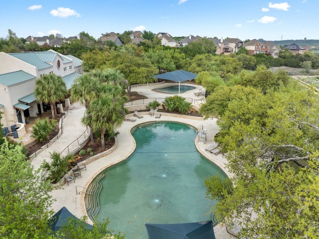 12501 Rush Creek Ln, Austin, TX 78732 - view of pool featuring a residential view and a patio