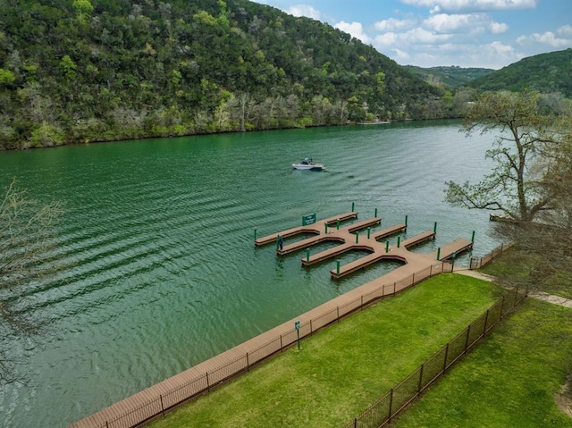 12501 Rush Creek Ln, Austin, TX 78732 - dock featuring a water and mountain view and a forest view