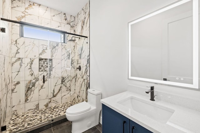 4407 Merle Dr Unit B, Austin, TX 78645 - bathroom with a shower stall, vanity, and toilet