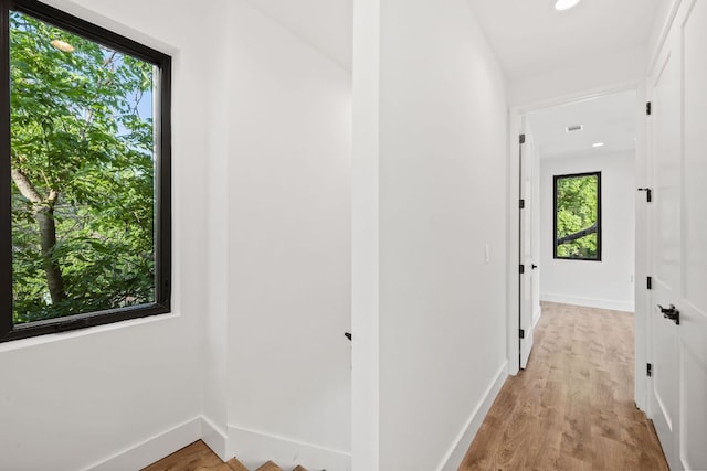 4407 Merle Dr Unit B, Austin, TX 78645 - hall with baseboards, light wood-type flooring, and recessed lighting