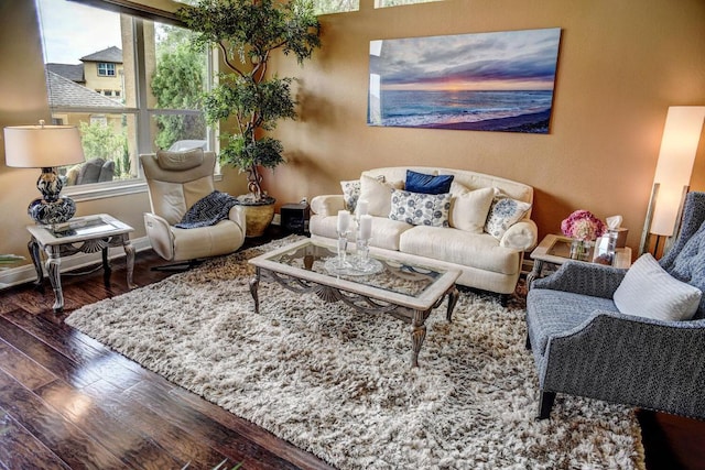 15208 Origins Ln, Austin, TX 78734 - living area with hardwood / wood-style floors and baseboards