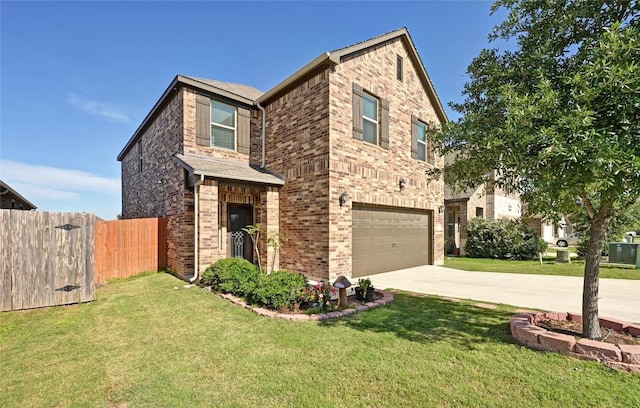 160 Thornless Cir, Buda, TX 78610 - view of front facade with concrete driveway, a garage, and brick siding