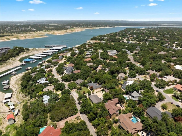 909 Electra, Lakeway, TX 78734 - aerial perspective of suburban area with a nearby body of water