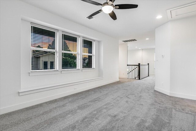 301 Jeffrey David Ln W, Austin, TX 78717 - unfurnished room featuring carpet, a ceiling fan, baseboards, attic access, and recessed lighting
