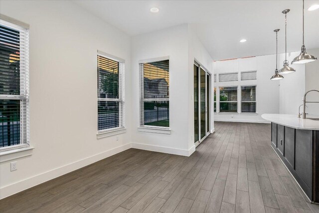 301 Jeffrey David Ln W, Austin, TX 78717 - kitchen featuring a sink, dark wood finished floors, healthy amount of natural light, and recessed lighting