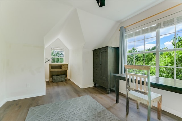 108 Tumbleweed Trl, Austin, TX 78733 - additional living space featuring vaulted ceiling, wood finished floors, and baseboards