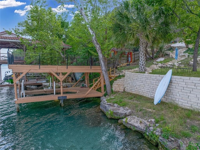 view of dock area
