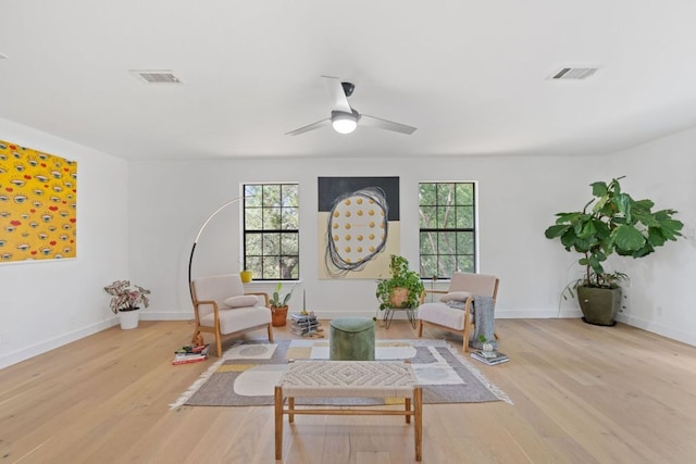 14406 Tucumcari Trl, Austin, TX 78734 - living area featuring plenty of natural light, wood finished floors, and a ceiling fan