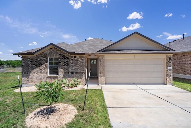 13921 Allan Shivers St, Manor, TX 78653 - single story home with a garage, concrete driveway, and brick siding