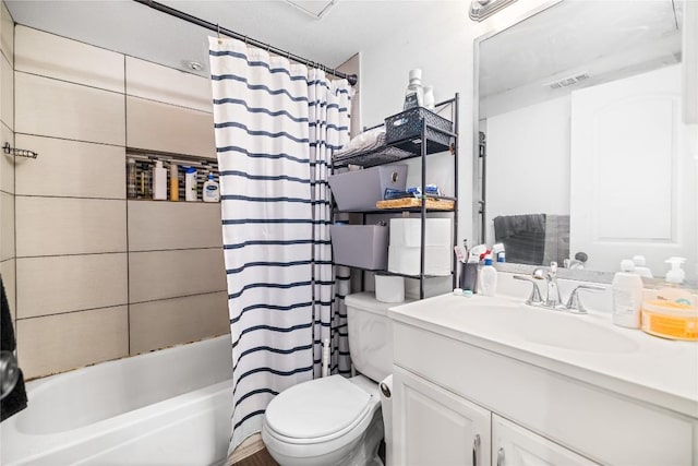 1840 Burton Dr Unit 110, Austin, TX 78741 - full bathroom featuring toilet, shower / bath combo with shower curtain, and vanity