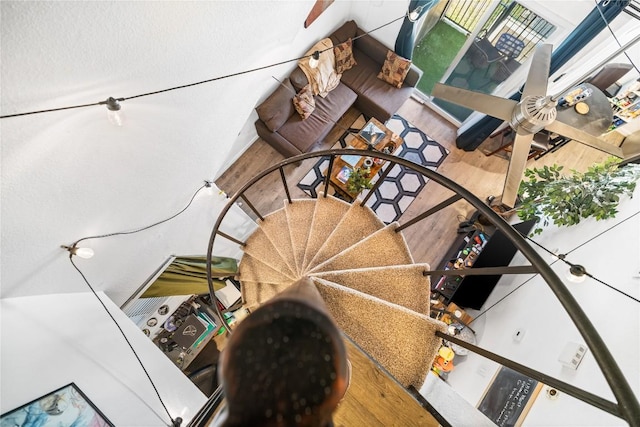 1840 Burton Dr Unit 110, Austin, TX 78741 - stairs with wood finished floors