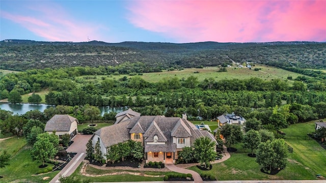 11705 Shoreview Overlook, Austin, TX 78732 - aerial view at dusk of a water view and a forest view
