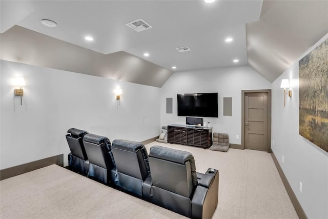 11705 Shoreview Overlook, Austin, TX 78732 - cinema with lofted ceiling, carpet flooring, and recessed lighting