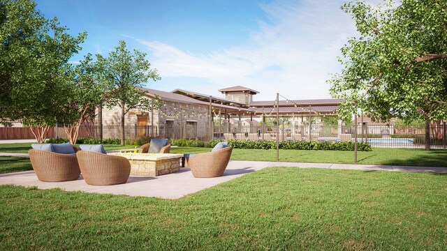 200 Hidalgo Ln, Elgin, TX 78621 - view of community featuring a patio area