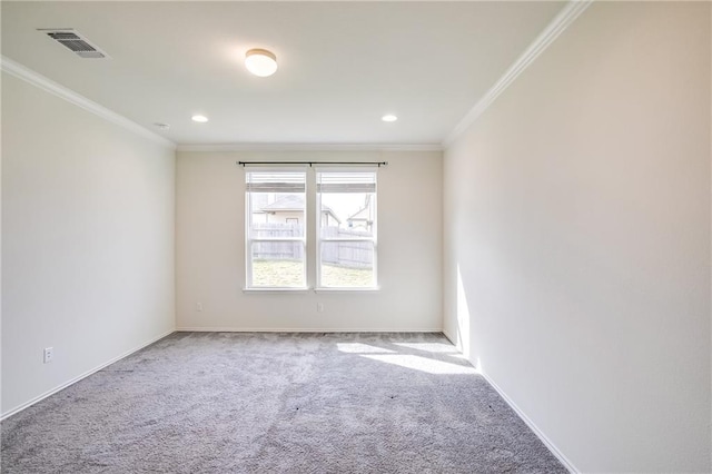 253 Beechnut Dr, Buda, TX 78610 - unfurnished room featuring carpet floors, ornamental molding, recessed lighting, and baseboards