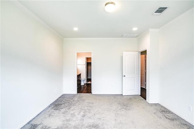 253 Beechnut Dr, Buda, TX 78610 - unfurnished bedroom featuring carpet, ornamental molding, baseboards, and recessed lighting