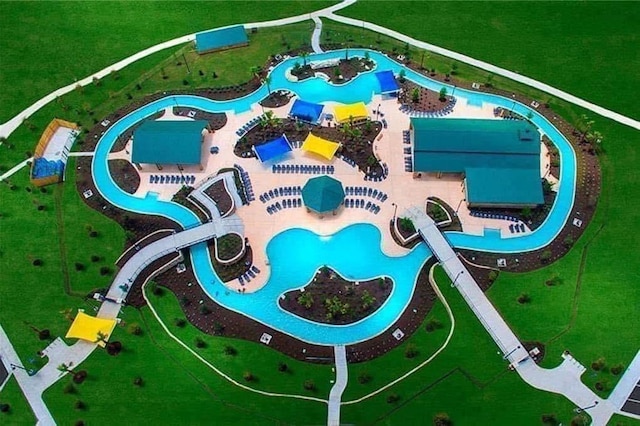 253 Beechnut Dr, Buda, TX 78610 - bird's eye view of a pool area